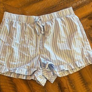 Lands' End Blue and White Striped Shorts